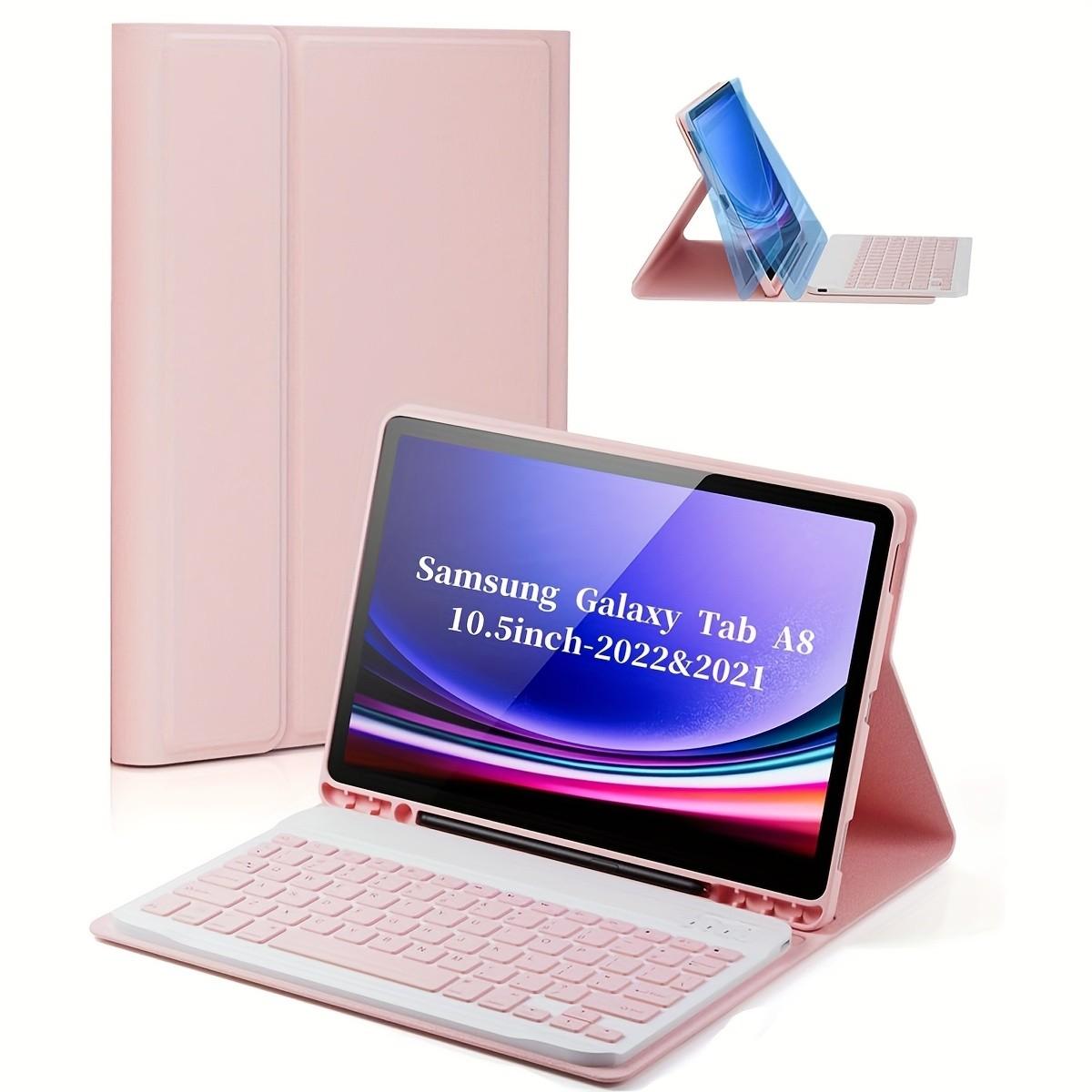 Case for Samsung Galaxy Tab A8 10.5-Inch, Lightweight Vertical Keyboard Cover, Bluetooth-compatible Wireless Keyboard, Protective Cover for Sm-X200/x205/x207