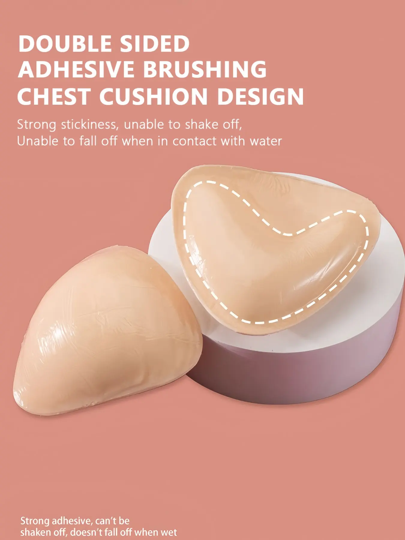 Double-Sided Self-Adhesive Invisible Bra Pads, Triangle Cup Swimwear Nipple Covers, Small Bust Enhancer, Casual Style, All Seasons, Adhesive Bra Cups