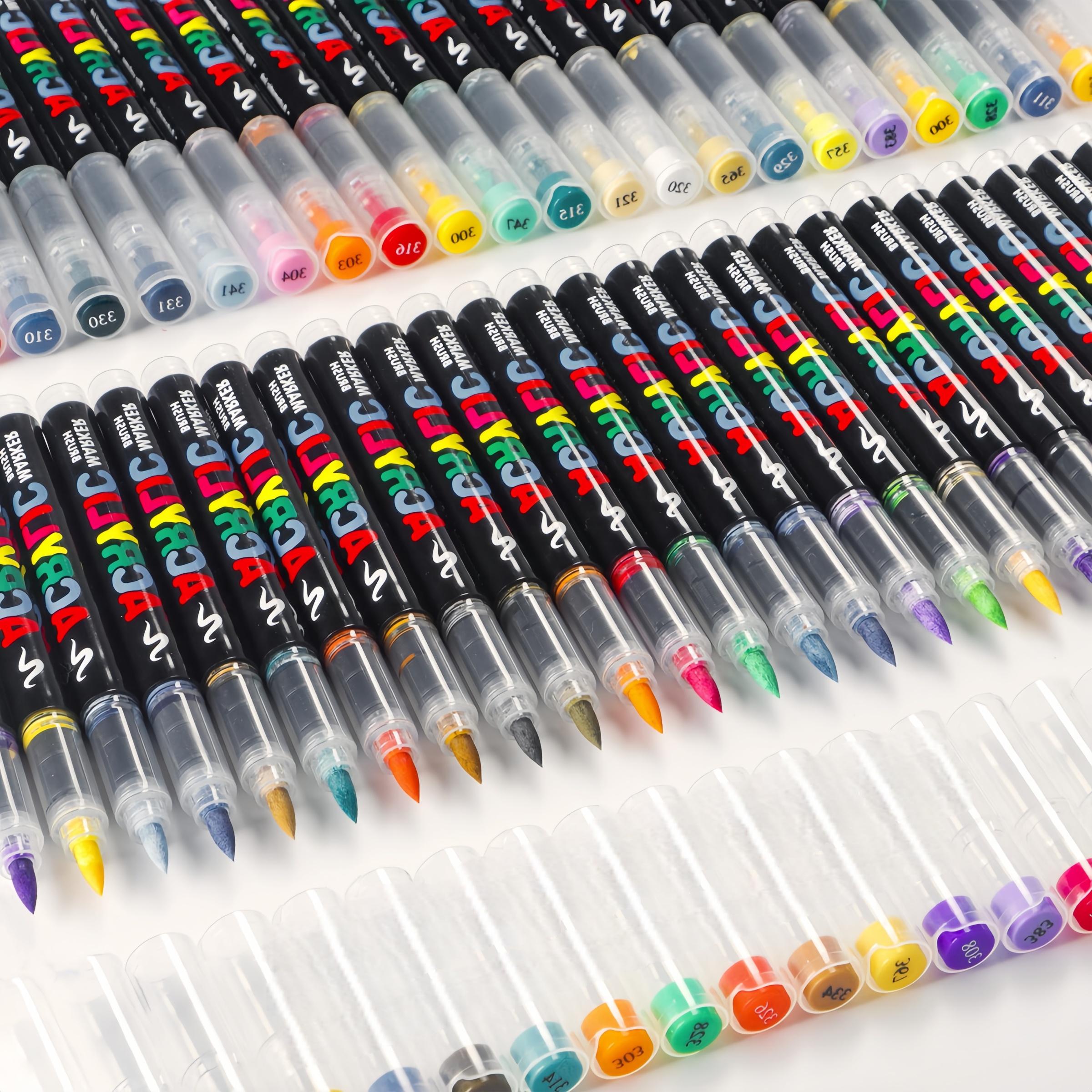 Liquid Soft Tip Acrylic Drawing Markers, 12 Colors/36 Colors/168 Colors Large Capacity, Stackable Ink Control Pens, Ideal for Art Enthusiasts and Painting
