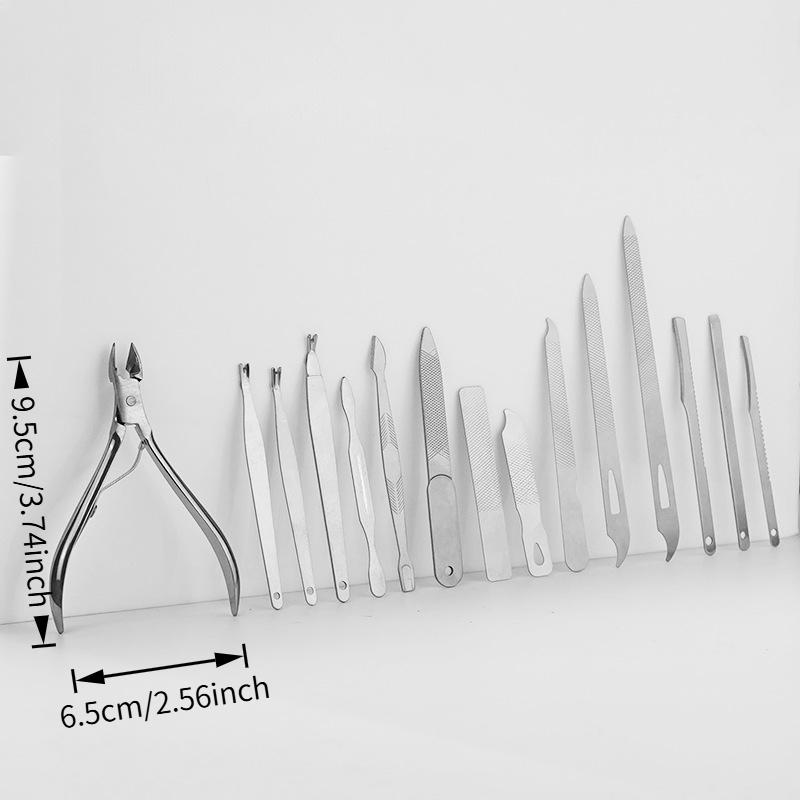 15Pcs/Set Cuticle Trimmer Cuticle Remover Cuticle Pusher,Stainless Steel Professional Pedicure Manicure Tools Cuticle Nippers Cutter Clippers Kit for Finger and Toe Nail,Christmas Gifts,Hand Tools Kits,Fathersdaygift-YY2