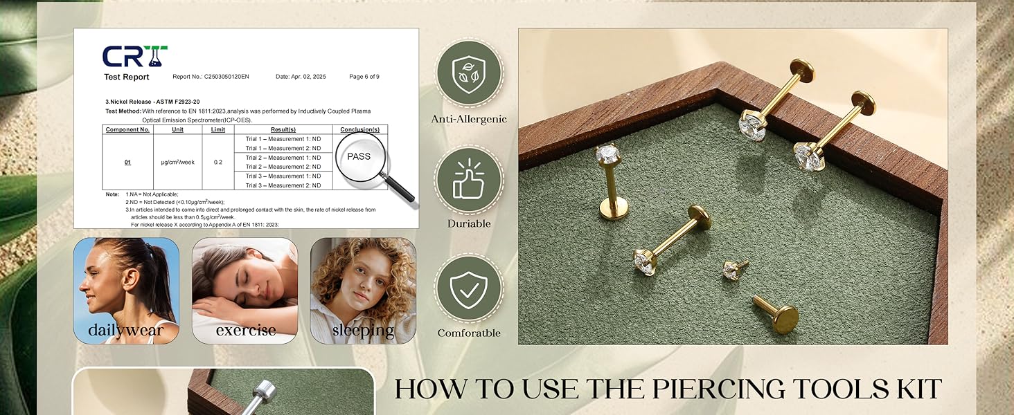 16G/18G Labret Piercing Jewellery Surgical Steel Internally Threaded Tragus Stud CZ Flat Back Earrings Lip Bar Tragus Helix Cartilage Conch Nose Piercing 6/8/10MM Nose Piercing Jewelry