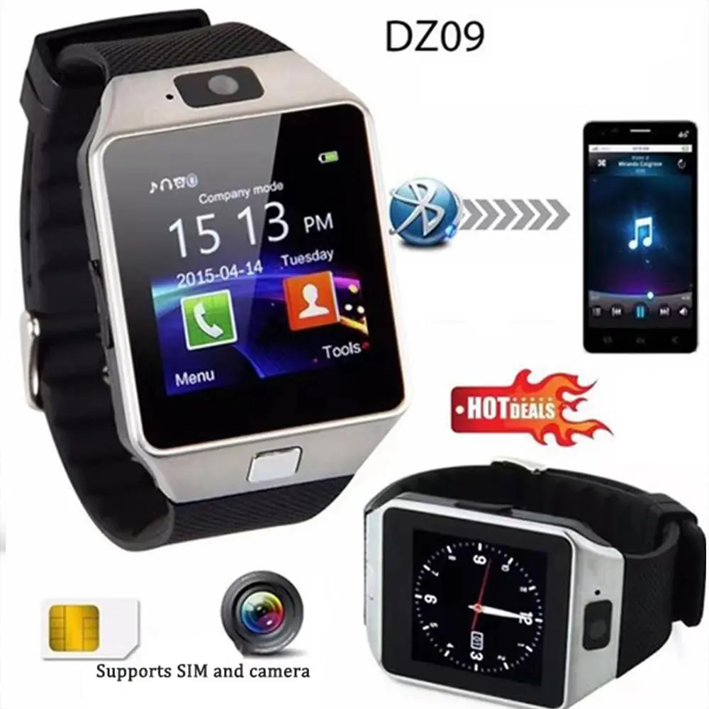 DZ09 Touch Screen Smart Watch with Camera, Multi-Language Support, SIM Card Compatibility, Bluetooth, IP67/IP68 Water Resistance, for iOS/Android Phones (Smart Watch Android Compatible) - Dropshipping