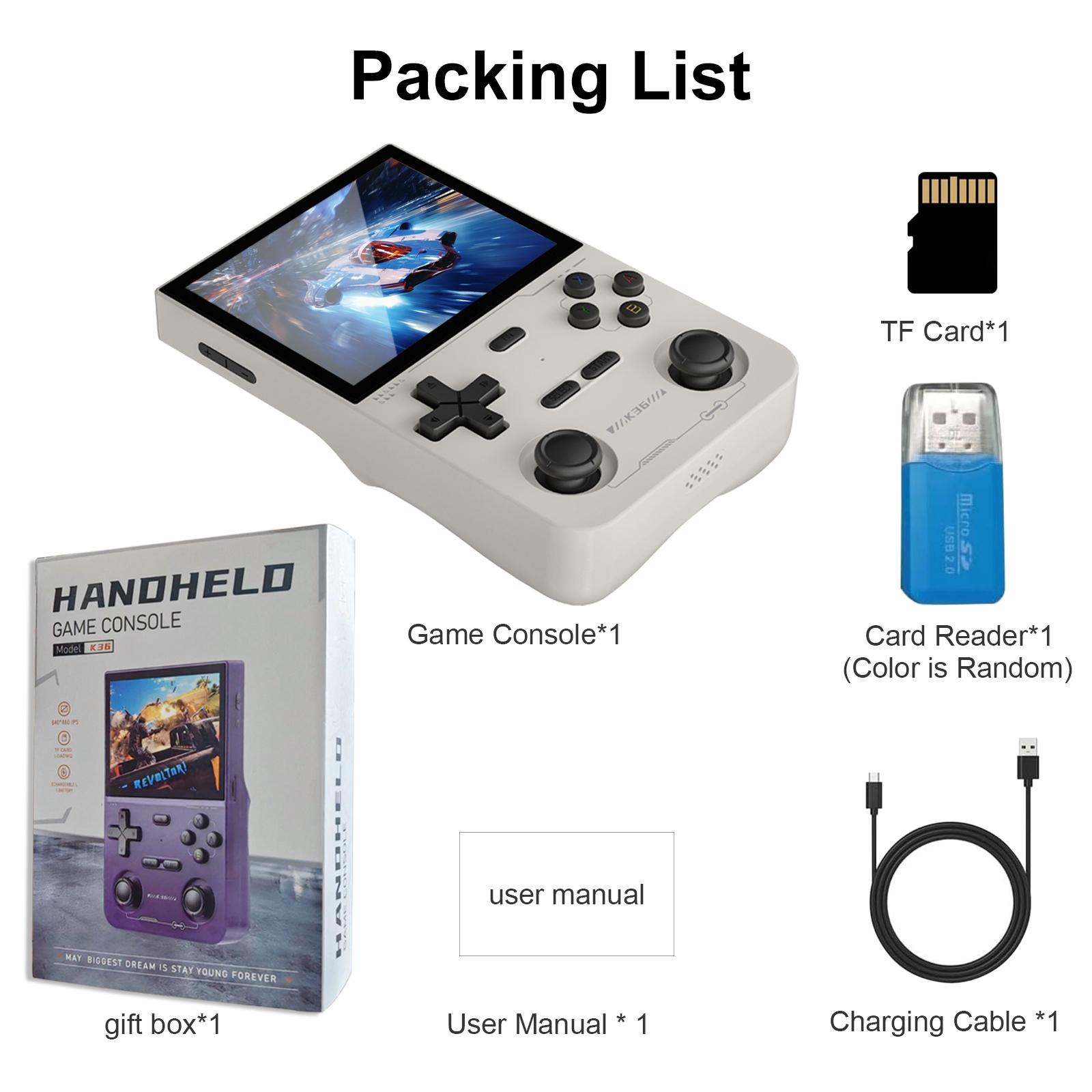 YLW GAMINJA K36 Portable Handheld Game Console, 3.5 Inch HD IPS Screen Handheld Retro Game Player, Rechargeable Gaming Device with 16000+ Games & 20+ Simulators