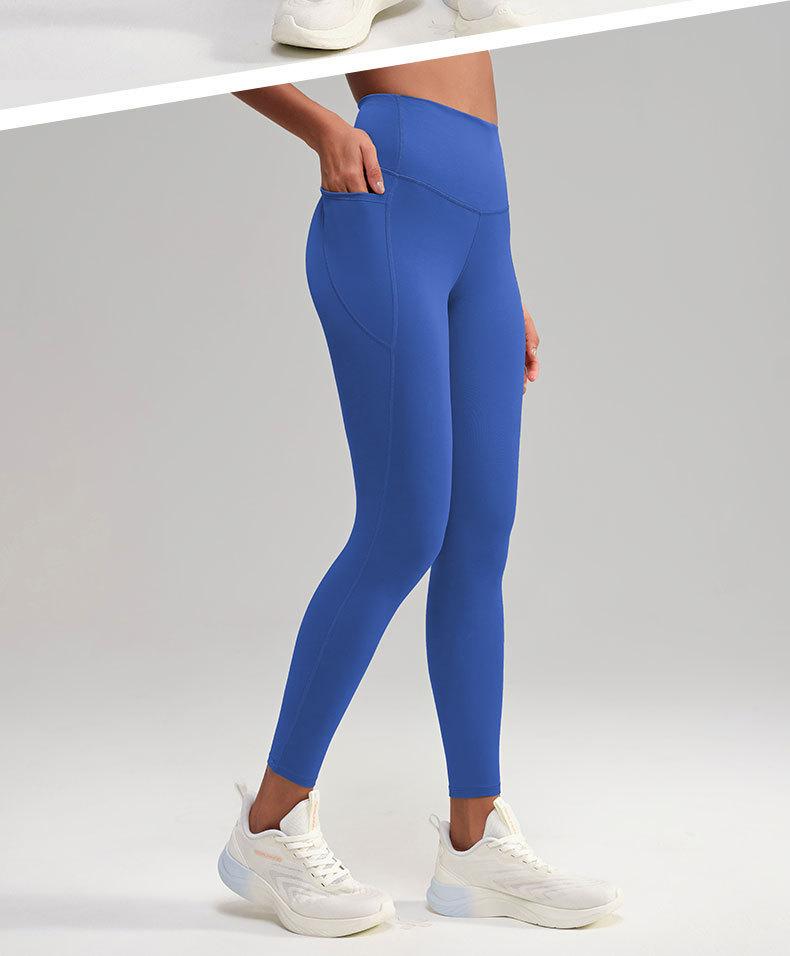 Skin-friendly, naked-feel yoga pants, elastic shaping, high-waisted, butt-lifting fitness pants for women, quick-dry tight pants for outdoor sports