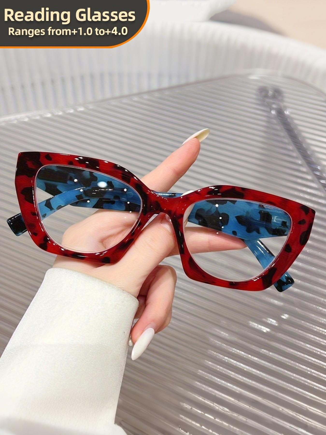 1pc Comfortable Spring Hinge Reading Glasses Retro Cute Cat Eye, Clear Transparent, Fashionable Magnifying Glasses for Elderly, Full Rim PC Frame, Lenses