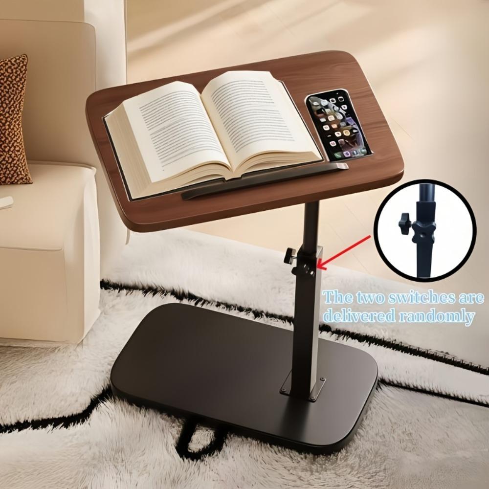 Height-adjustable desk featuring a 360° swivel tabletop, sturdy legs and a stable surface — this space-saving compact desk is ideal for home offices, gaming, living rooms and bedside use. It can support the weight of laptops, books and snacks,