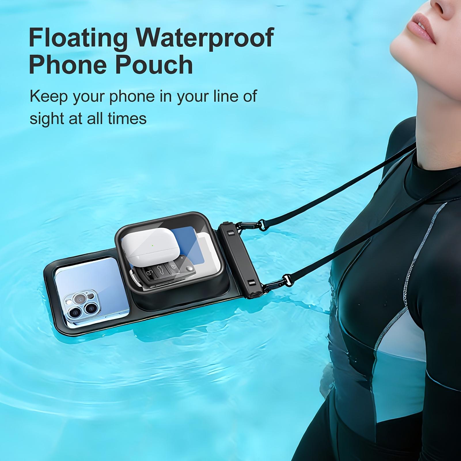 1pc Floating Phone Pouch with Storage Compartment And Adjustable Lanyard - a Large Capacity Dry Bag Suitable for iPhone, Samsung Motorola, Google, Xiaomi, Huawei,Crystal Clear, Sand-Proof, Perfect for Skiing, Swimming, Boating, And Kayaking Adventures