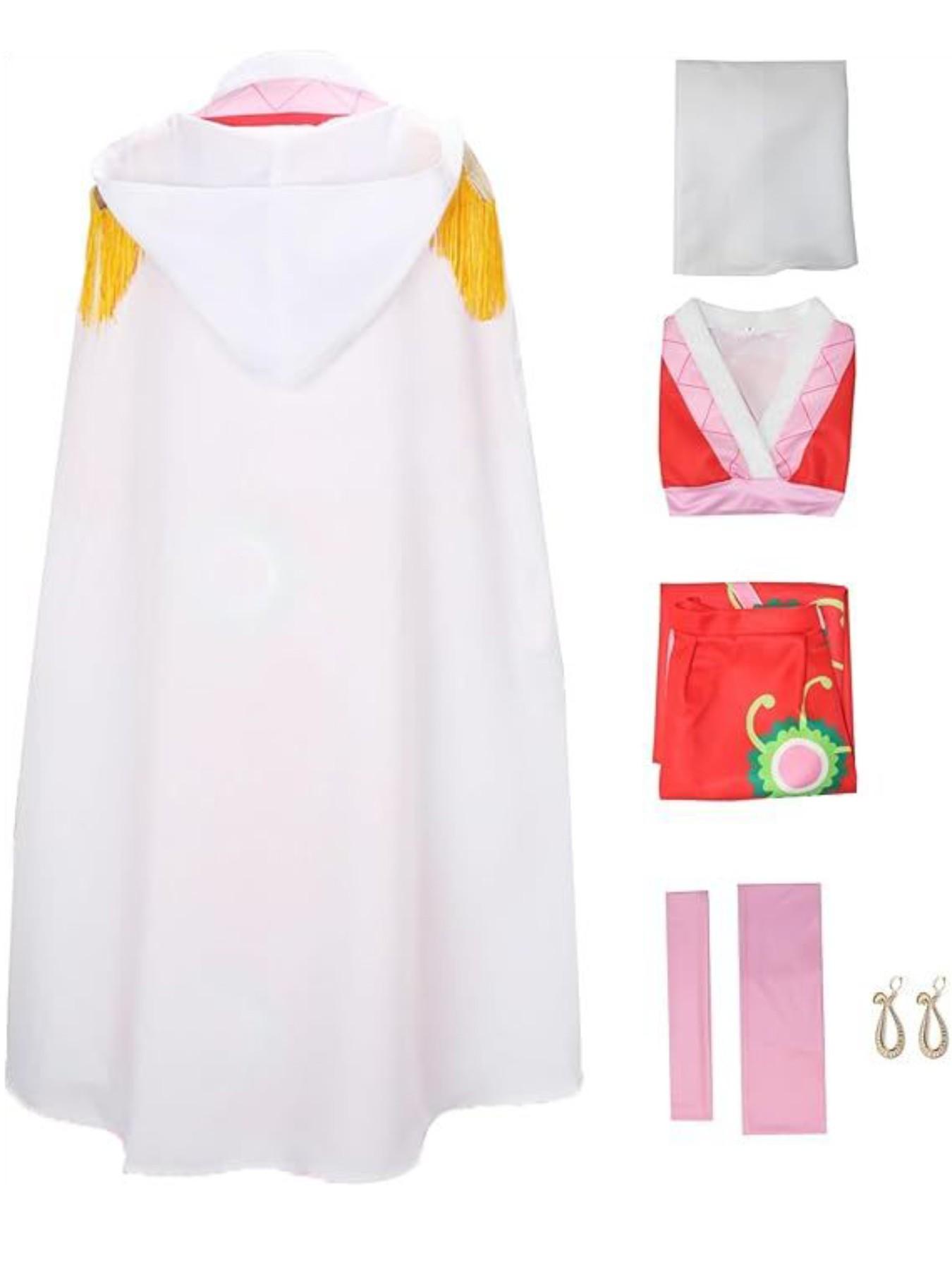 Anime Boa Hancock Cosplay Costumes Sexy Empire Red Kimono Dress Uniform Boa Hancock Earrings Halloween Costumes for Women Men