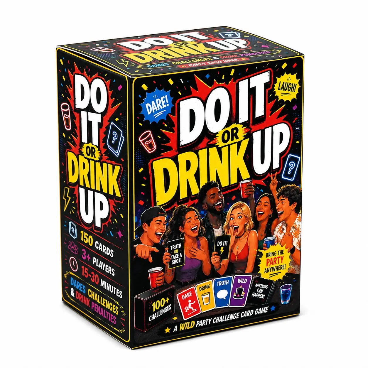 Do It Or Drink Up Party Drinking Card Game With 150 Cards Dare Challenge Truth And Risk Cards Fun Social Icebreaker Game For Bachelorette Girls Night Birthday Pre Game House Party And Friends Gathering