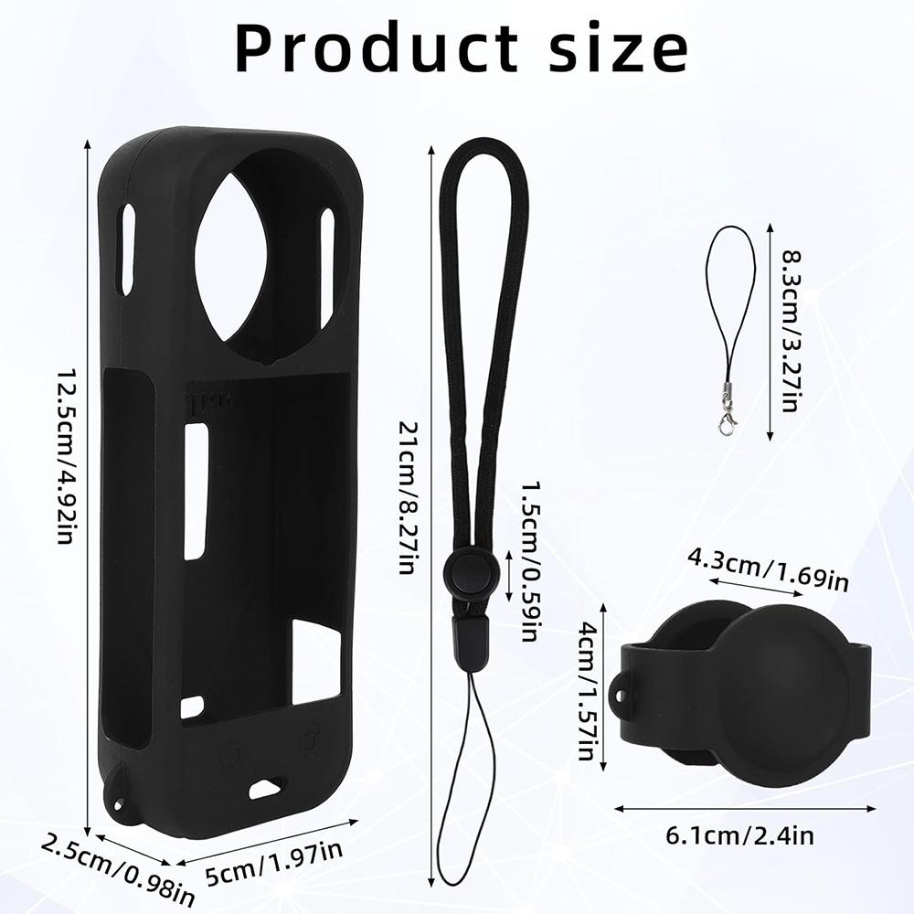 1 Set Silicone Protective Case (Body Case+ Lens Case) SetInsta 360 X4/x5, Durable Fashion Anti-Drop Scratch-Resistant, Stylish Phone Cover for Enhanced Protection