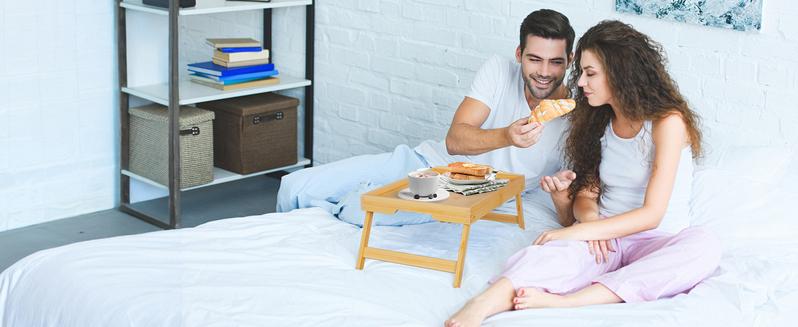 Bed Tray Table with Folding Legs,Bamboo Breakfast in Bed for TV Table, Laptop Computer Tray,Eating,Snack Tray