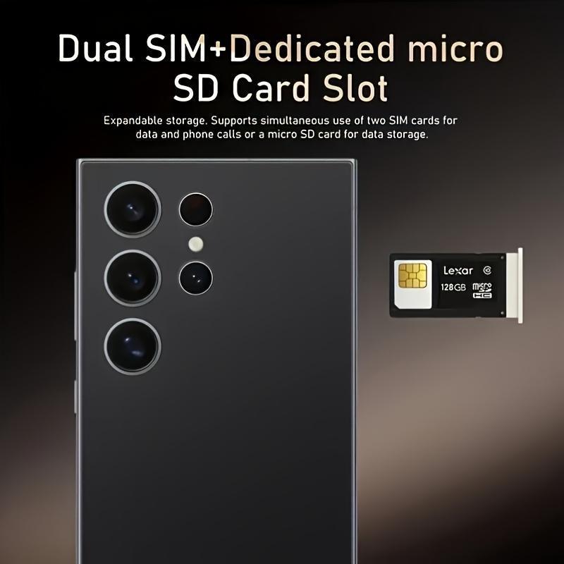 2025 Ultra 5G Smartphone - Unbeatable Performance Android 14, 8+256GB, 8000mAh Battery, 6.8" HD Display, Dual 50MP+13MP Camera, Built-in Stylus, Dual SIM, Fingerprint & Face Unlock, Black, Sleek Modern Design