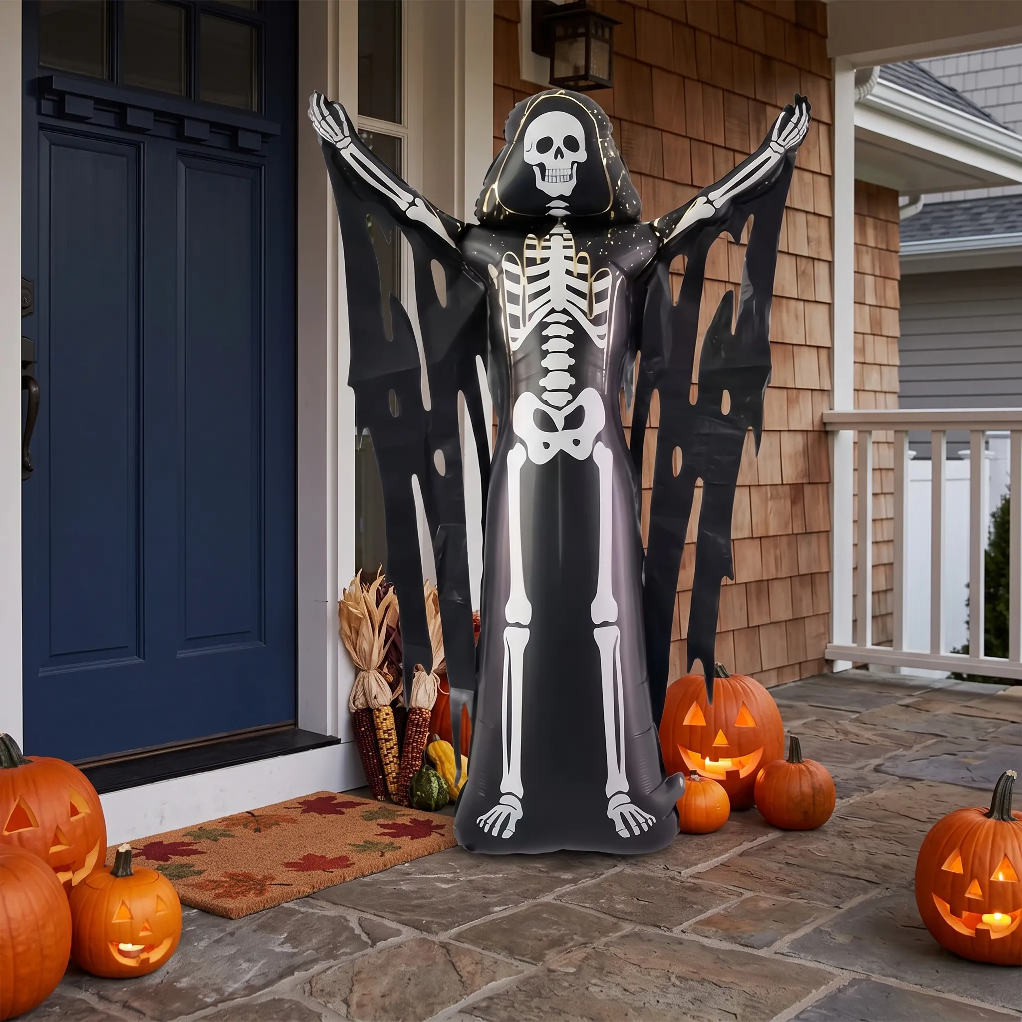Grim Reaper Inflatable Prop for Party Photo Booth, Easy to Inflate, Perfect for Event Planners, Trick or Treat Vibe, Retro Style Decor