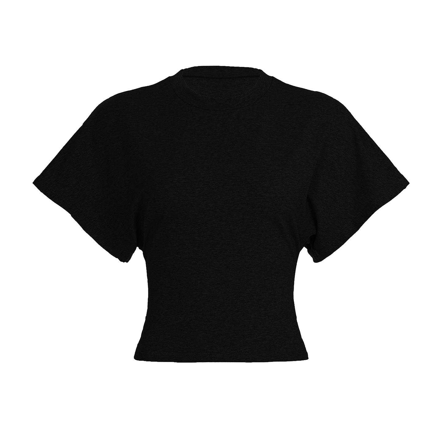 Women's Solid Color Basic Crop Tee, Casual Half Sleeve Round Neck T-shirt for Summer, Ladies Clothes for Daily Wear, Womenswear