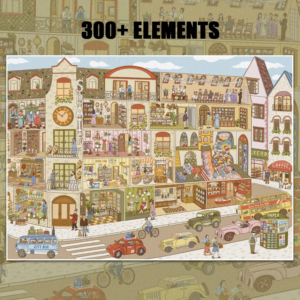 Miniature Cartoon Supermarket Building Diorama Scenery Stickers, 300+ Adorable Mall Front Shop Scenes Stickers for DIY Crafts, Scrapbooking Stickers, Special Gift, and Sticker Collection Books, Immersive Landscape Stickers