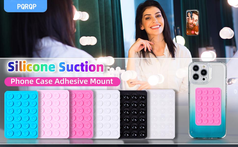 Silicone Suction Cup Phone Case Mount, 2 Count Double Sided Phone Holder Mount, Hands-Free Strong Grip Holder for Selfies and Videos, Phone Accessories，Available for TikTok Selfie Videos Cellphone Smartphone Stand