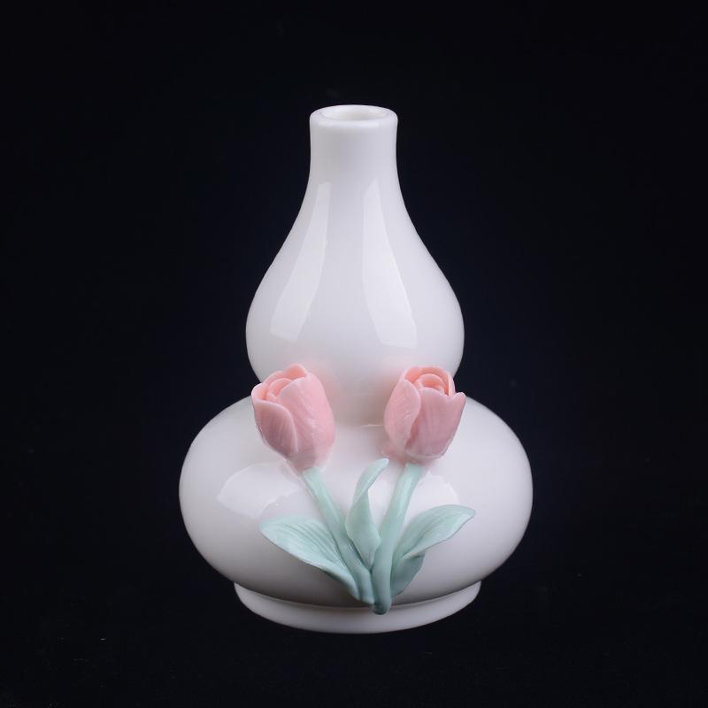 Handmade Ceramic Gourd-Shaped Vase, Gourd-Shaped Ceramic Flower Vessel, Creative Home Ceramic Decoration