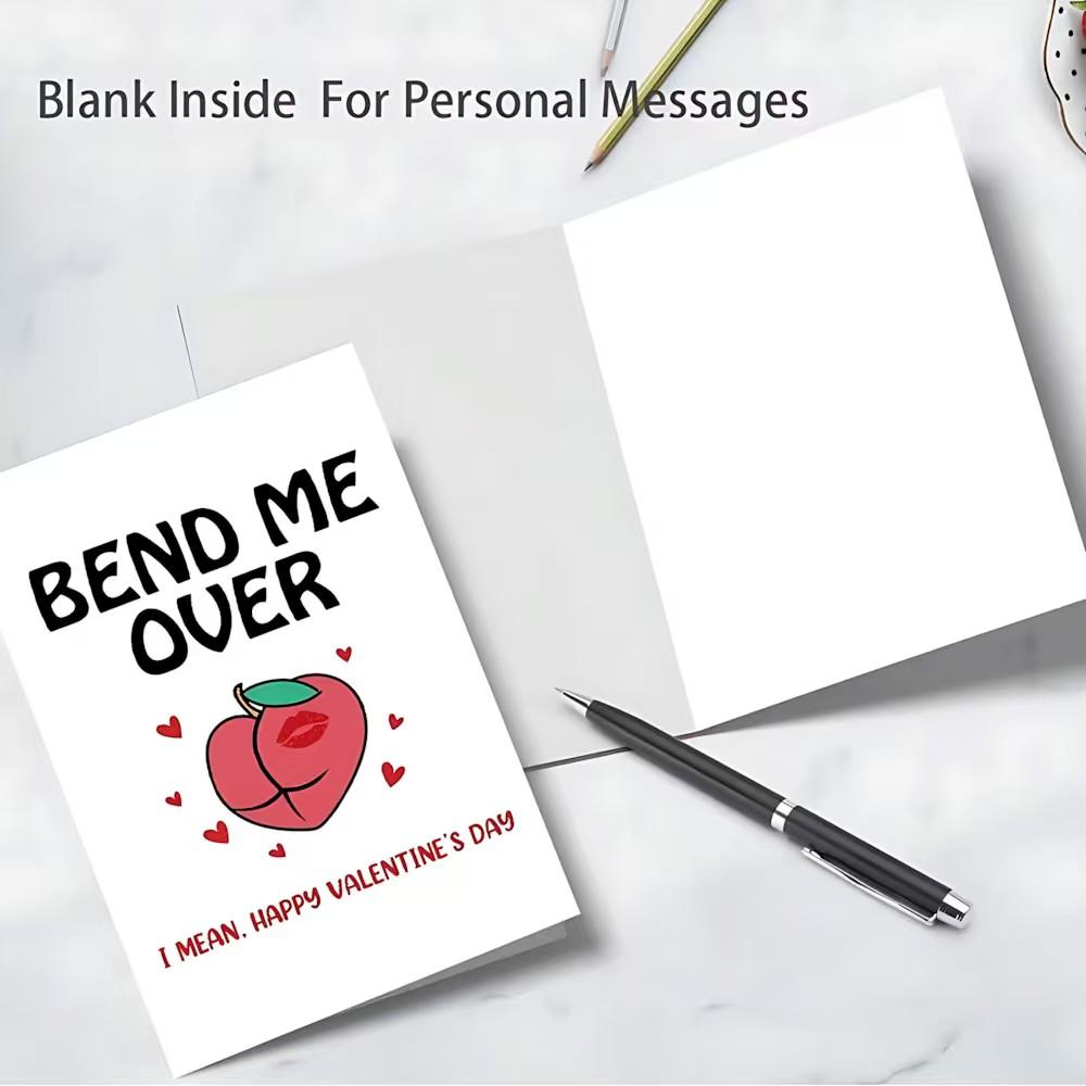 1/3/7pcs Naughty Birthday card Valentine's Day Greeting Card for Him/Her, Funny "Bend Me Over" Peach Meme Card with Blank Inside, Rude Humorous Love Note for Boyfriend/Girlfriend, Perfect Hilarious Gift to Celebrate V-Day with Flirty Fun
