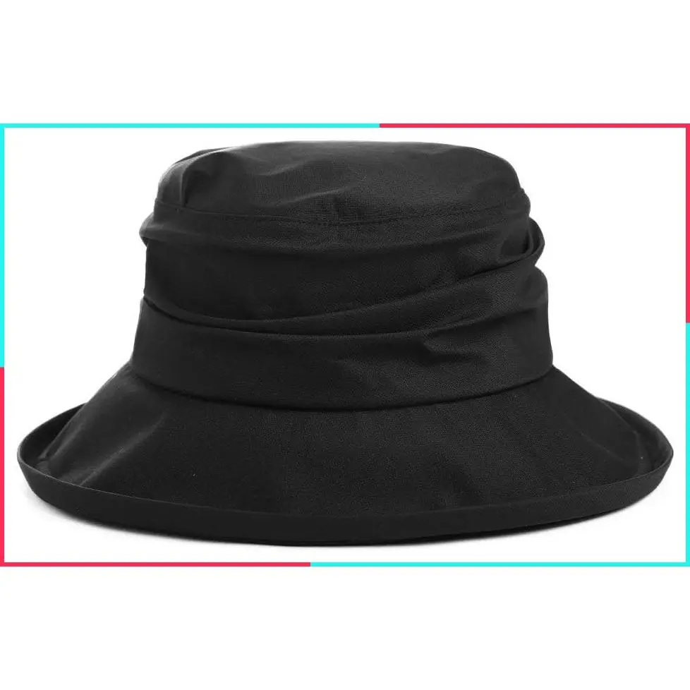 Women's Waterproof UPF 50+ Wide Brim Packable Rain Hat with Breathable Mesh Lining Adjustable Fit for TravelGift