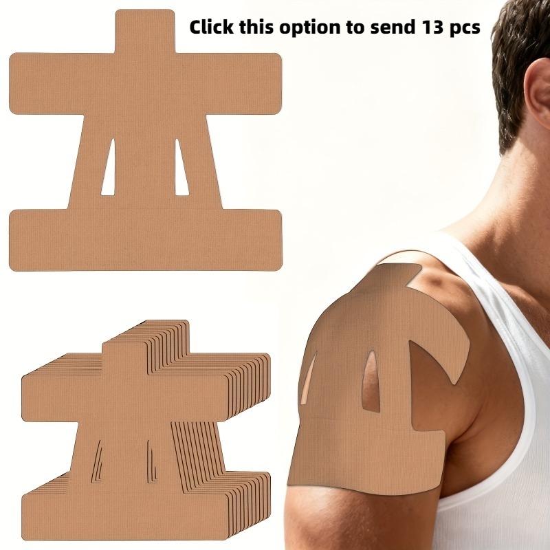 13Pcs Shoulder Neck Sports Kinesiology Tape Set, Pre Cut Tapes, Waterproof Muscle Support Sticker, Relieve Muscle Soreness Fatigue, Ideal for Badminton Basketball Running Endurance Sports
