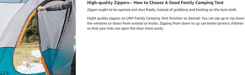 UNP Camping Tent 10-Person-Family Tents, Parties, Music Festival Tent, Big, Easy Up, 5 Large Mesh Windows, Double Layer, 2 Room, Waterproof, Weather Resistant, 18ft x 9ft x78in