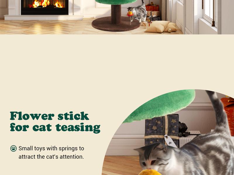 Allewie Christmas Tree Cat Tower for Indoor Cats - 67 Inch Holiday Themed Cat Activity Center with Plush Perch & Condo, Xmas Party Decoration,#TikTokShopfalldealsforyou