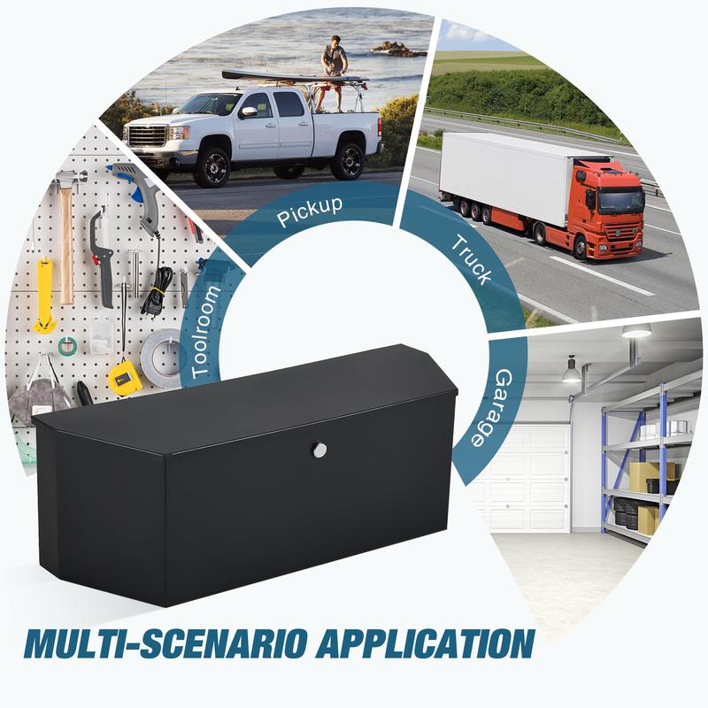 36'' Steel Trailer Tongue Box, 36"x12"x12" Heavy Duty Storage With Lock and Keys, Utility Truck Tool Box Storage Organizer, Tool Chest for Pickup Truck Bed, RV
