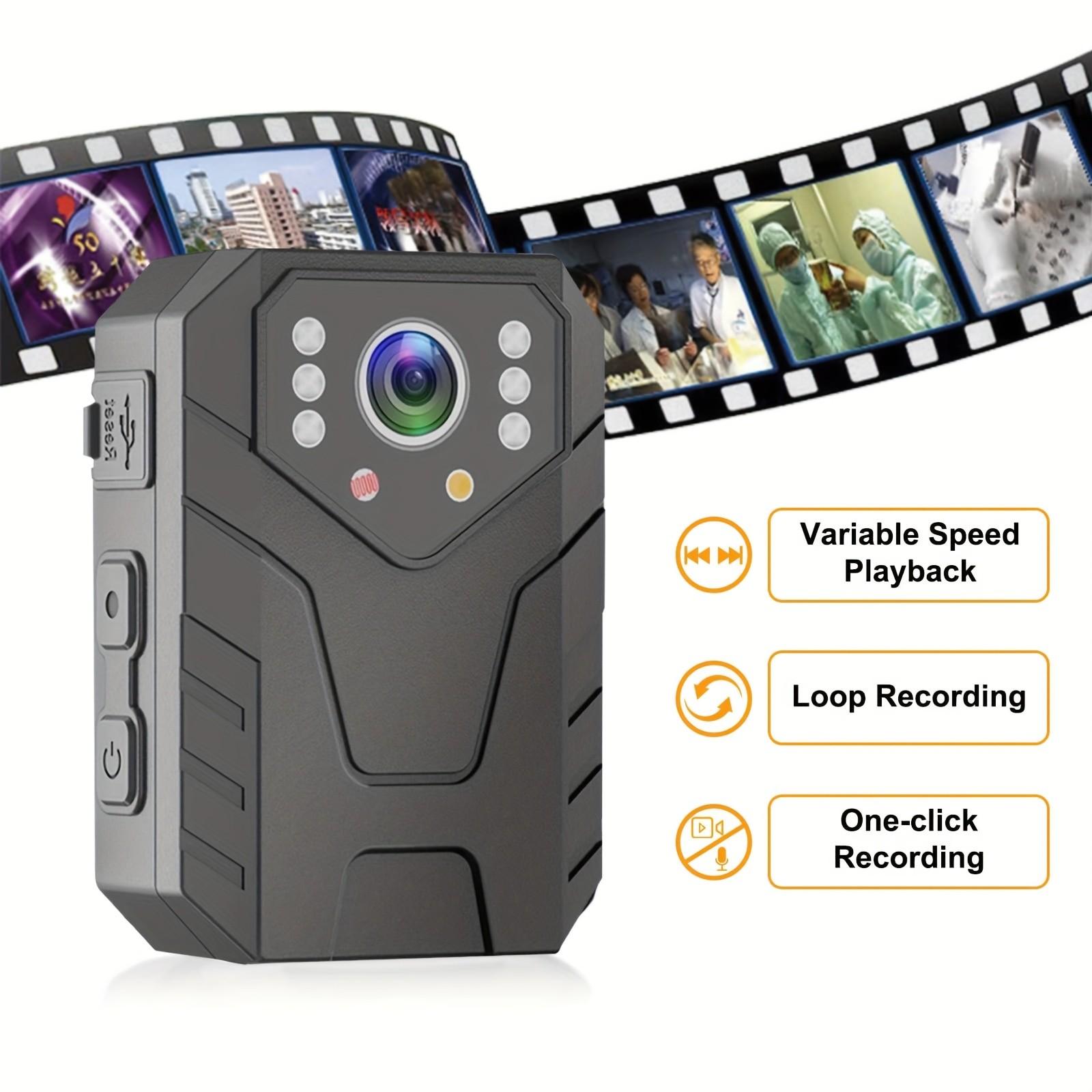 Mini Body Camera, Audio Video Recording, 1080P HD, Night Vision, 32B Card, for Security Guards,  Travel, Portable Wearable Spy Cam Hidden Camcorder