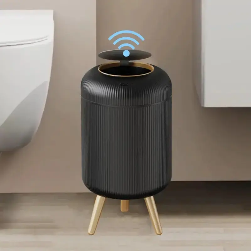 Motion Sensor Trash Can with Lid, 3 Gallon / 11 L Automatic Bathroom Trash Can, Touchless Trash Bin,  Plastic Garbage Can with Removable  for Bathroom, Bedroom, Kitchen, Office, Black
