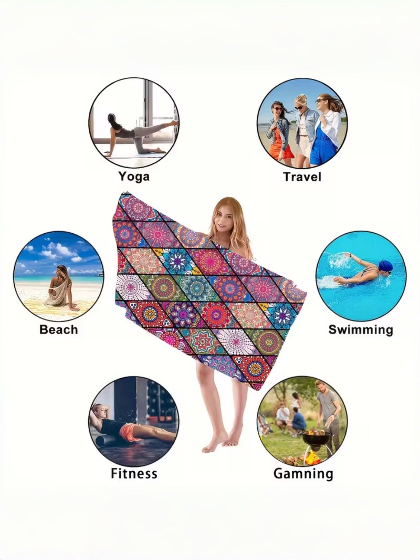 Bohemian Beach Towel Set, Outdoor Sun Protection Multi-Purpose Shawl, Ideal for Travel & Daily Use, Durable Lightweight Design, Absorbent Breathable Towel