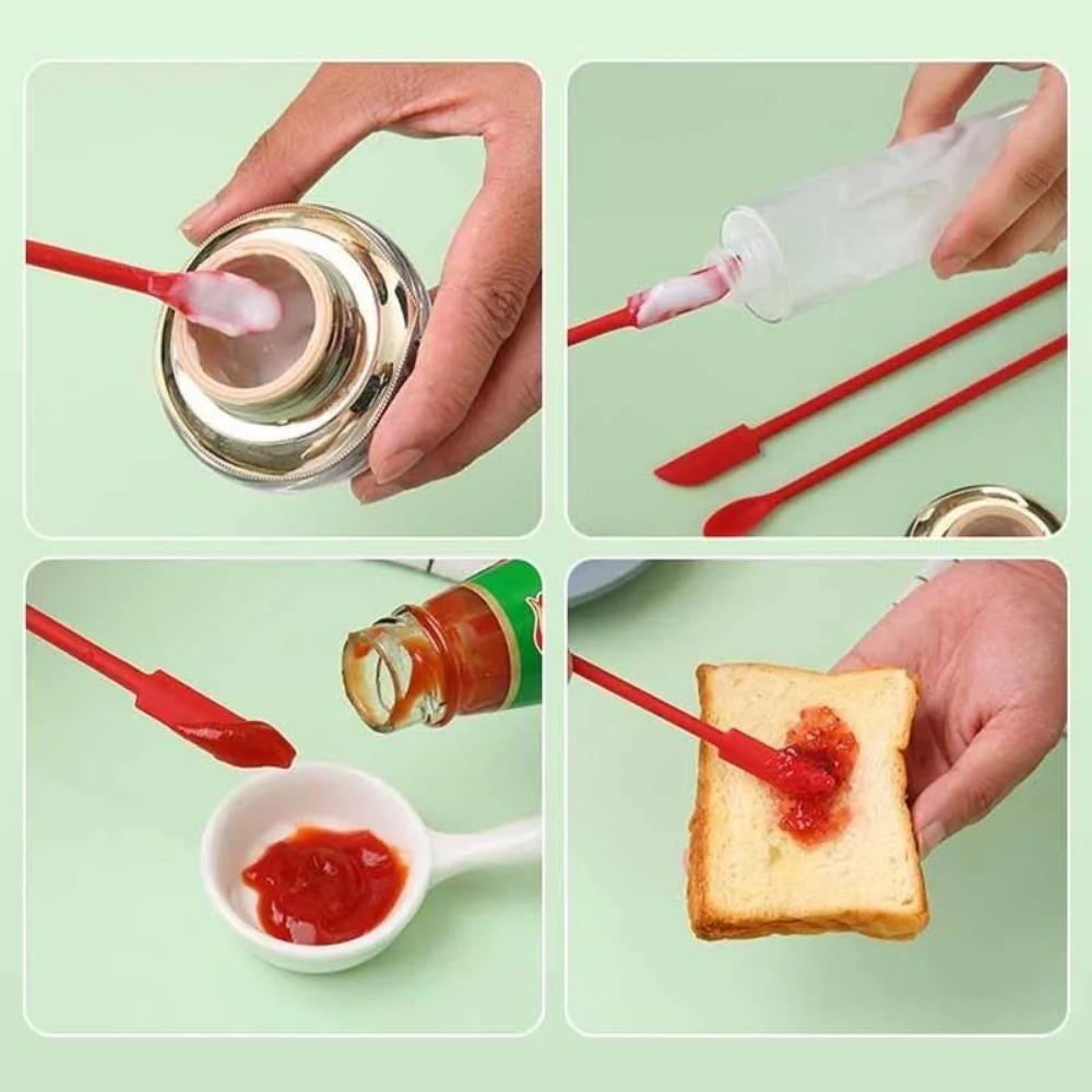 Multifunctional Silicone Scraper Spatula: Kitchen Baking Tool, Non-Slip Cooking Utter, Cosmetic Scoop, Portable Jam Jar Cleaner, No-Residue Dishwasher Safe Design, Effortless & Efficient Dual-Use Scraper, Kitchen Cooking Accessories