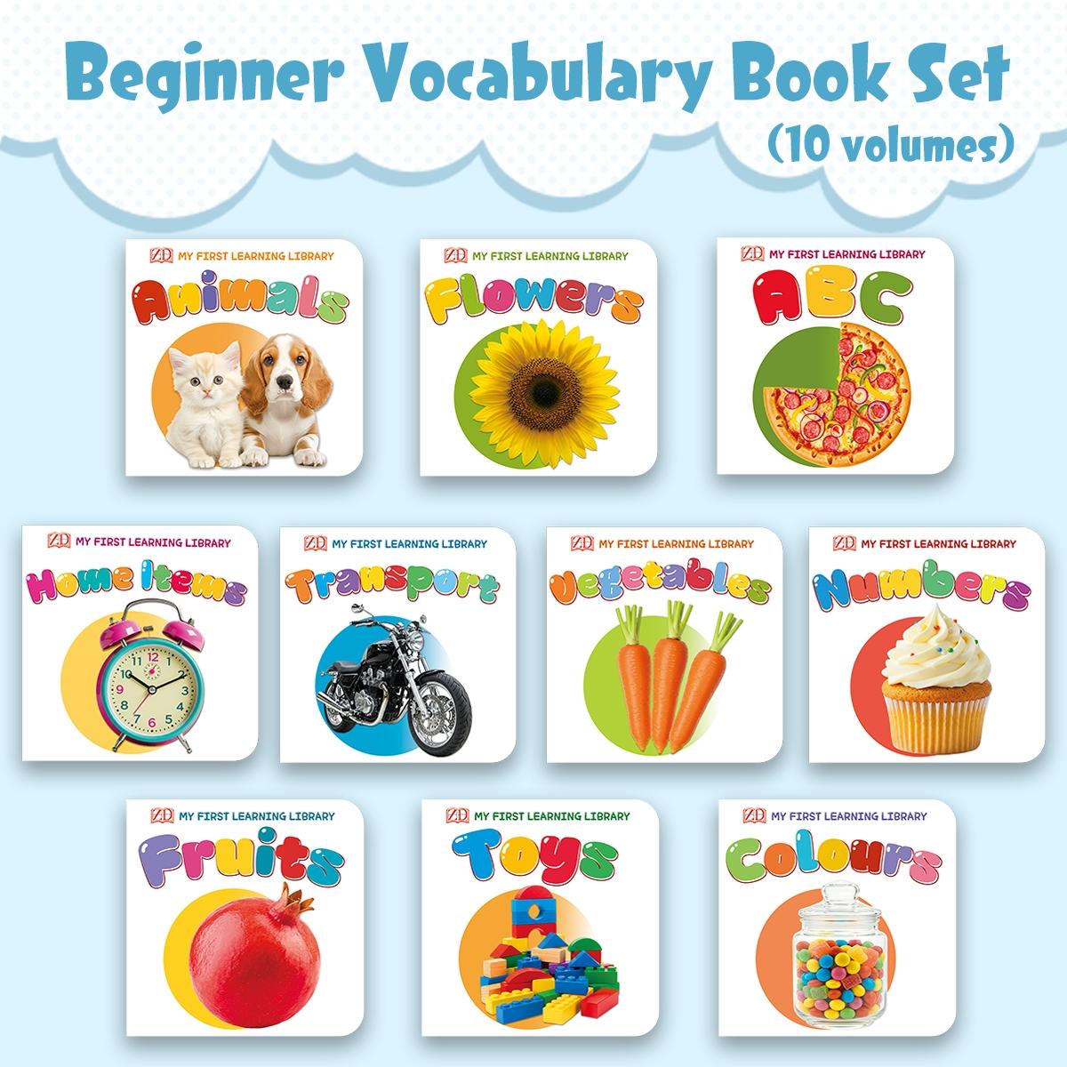 Kids Vocabulary Picture Book Collection – 10 Fun First Word Learning Books
