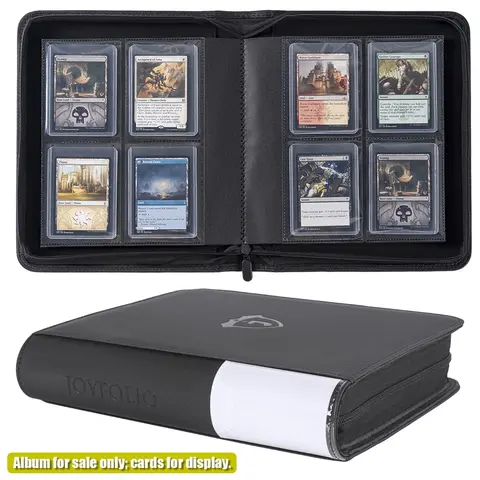 Toploader Binder, Holds 128 Top Loaders - 4 Pocket Top Loader Binder for 3" x 4" Rigid Card Holders for Trading Cards or Sports Cards, Model A