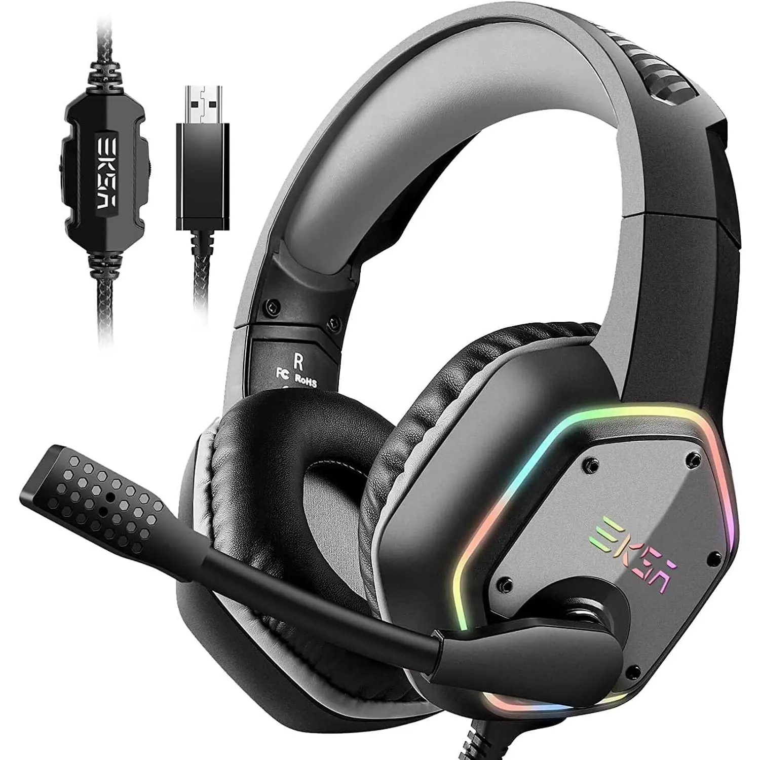 E1000 USB PC Gaming Headset with Mic, 7.1 Surround Sound