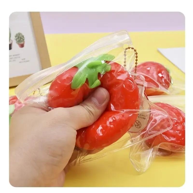 Large Strawberry Plush Toy, Slow Bounce Fruit Ventilation Toy, Sensory Comfort Toy, Home Decor Interactive Prize, Birthday Gift, Stress Relief Decoration, Squishy Toy, Stress Relief Toy, Sensory Stress Balls, Fidget Toys