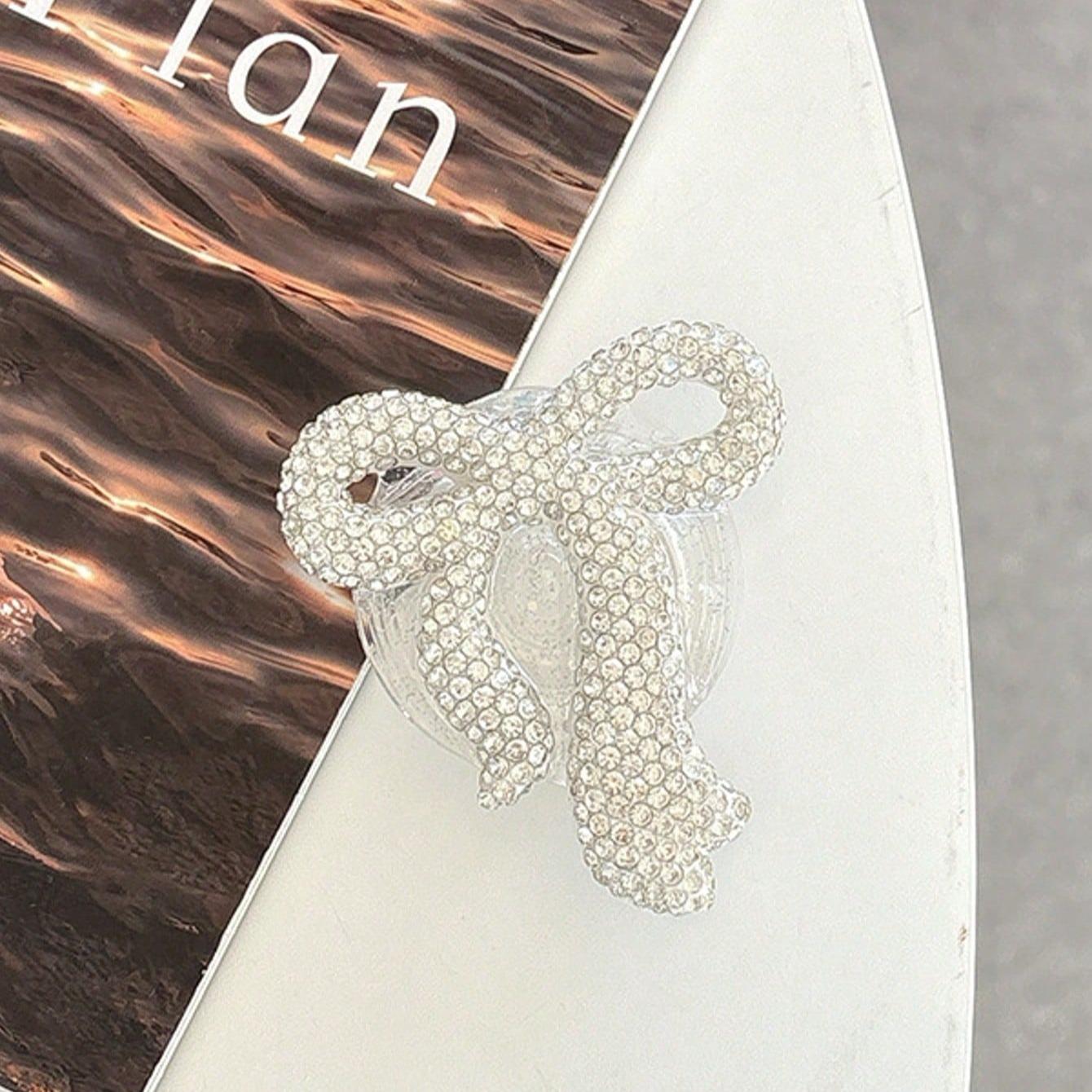 Bow Phone Grip Stand, Magnetic Grip, Creative Colorful Rhinestone Butterfly, Luxury Glue Ring Holder, Valentine's Day Gift