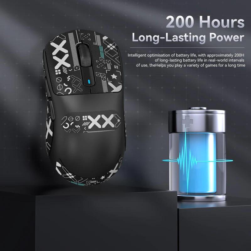 ATTACK SHARK X3 Wireless Mouse with Anti-slip Sticker, 2.4G Tri-mode Connection Gaming Mouse, 26000dpi 650IPS Lightweight Macro Gaming Mouse for PC Laptop