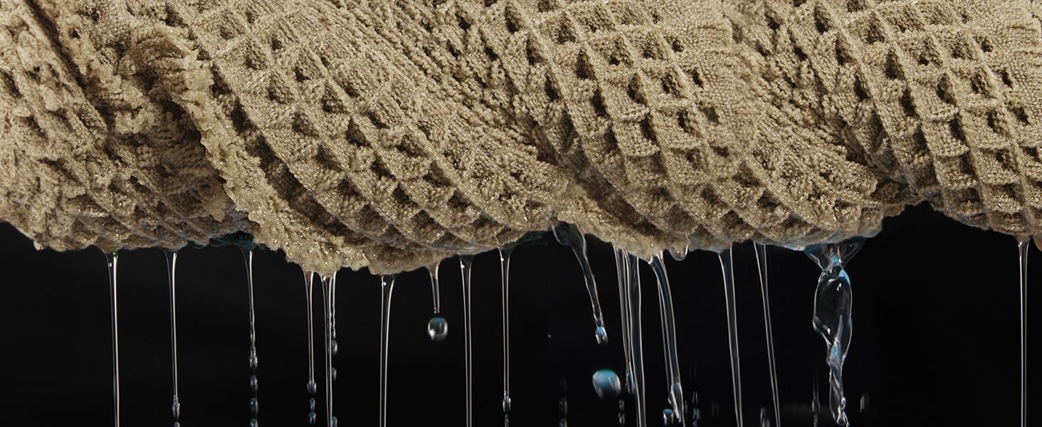 Deconovo Upgraded Boho Waffle Bath Mat - Super Absorbent, Non-Slip, Machine Washable Rug for Bathroom, Kitchen, Bedroom, Living Room, Hallway, and Entryways