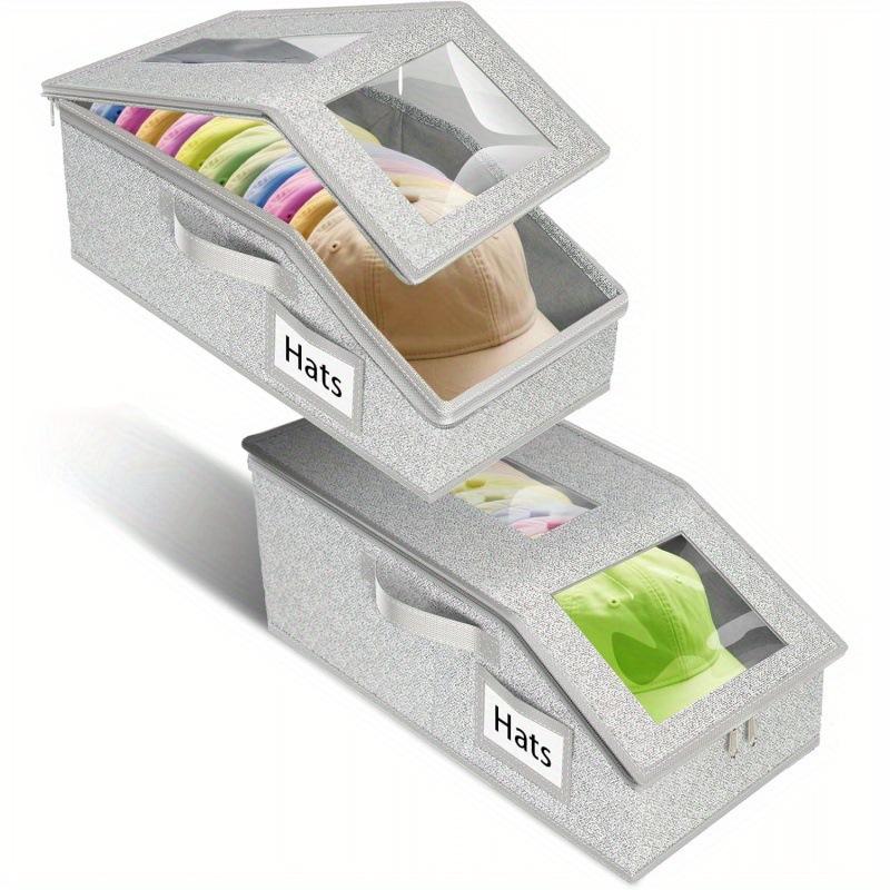 TikTok Shop Hat Storage Organizer Zipper Dustproof Large Capacity Stackable Baseball Cap Clear View Container