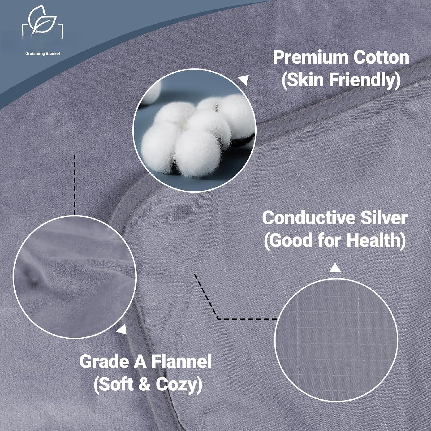 Grounding Blanket 50 * 60 inch Grounding Sheets , Grounding Mat for Improved Sleep, Relieving , Conductive Grounded Mats with Grounding Cord (Gray, 50 * 60 in) Grounding Blanket 50 * 60 inch Grounding Sheets , Grounding Mat for Improved Sleep, Relieving , Conductive Grounded Mats with Grounding Cord (Gray, 50 * 60 in)