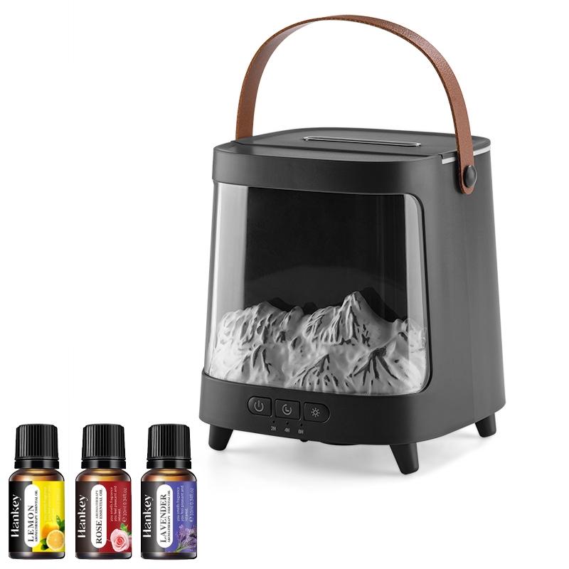 1 piece Aurora Aromatherapy Diffuser, Essential Oil Fragrance Humidifier with Remote Control, 7 Colors LED Light and 2 Atomization Modes, Timer, Suitable for Home, Living Room, Bedroom, Holiday Decoration, Winter Christmas Gift