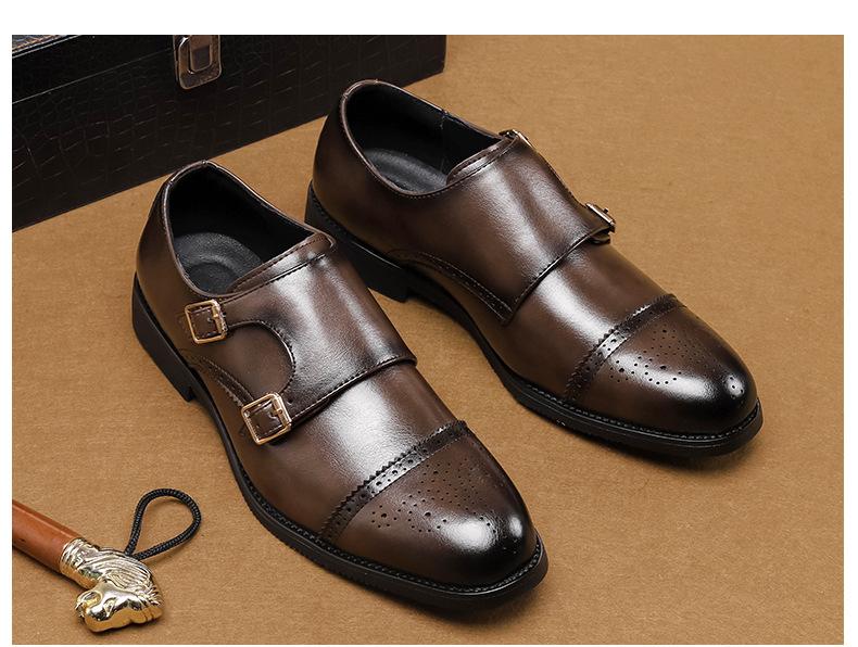 Bdhjydb Slip-on Pointed-toe Casual Men's Dress Shoes, Low-top Buckle Loafers, Stylish Designer Shoes