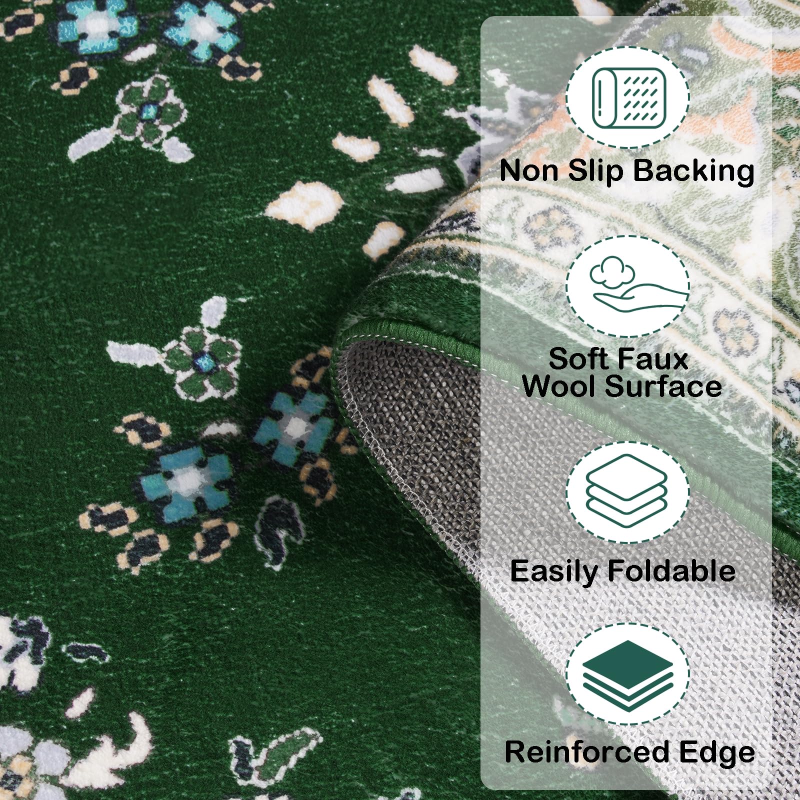 Washable Vintage Area Rug Non-Slip Low Pile Large Rug For Living Room, Bedroom, Farmhouse, Dining Room, Black, Grey, Blue, Green, Beige, 5x8, 7x10, 9x11 Feet Washable Vintage Area Rug Non-Slip Low Pile Large Rug For Living Room, Bedroom, Farmhouse, Dining Room, Black, Grey, Blue, Green, Beige, 5x8, 7x10, 9x11 Feet