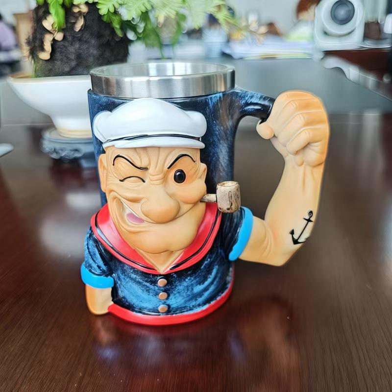 2026 New Model 3D Popeye Power Coffee Cup, Collector’s Edition Shape Cup, Home and Office Decoration, Unique Gift Idea