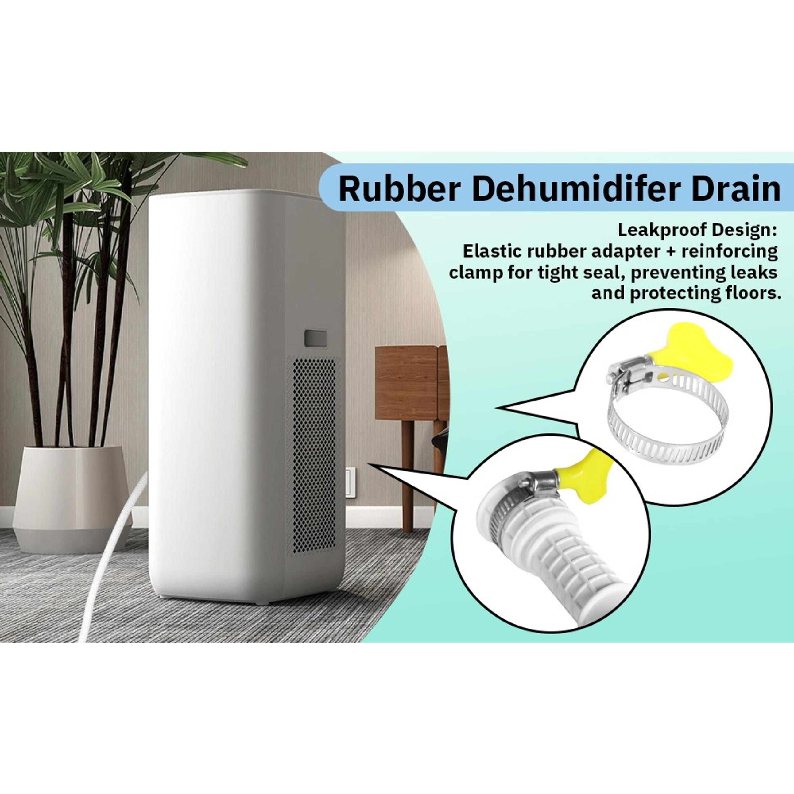 13 Ft Dehumidifier Drain Hose,3/4" FHT Universal for AC and Dehumidifiers Cuttable rubber adapter & clamp included, Leakproof flexible discharge hose, Easy replacement kit