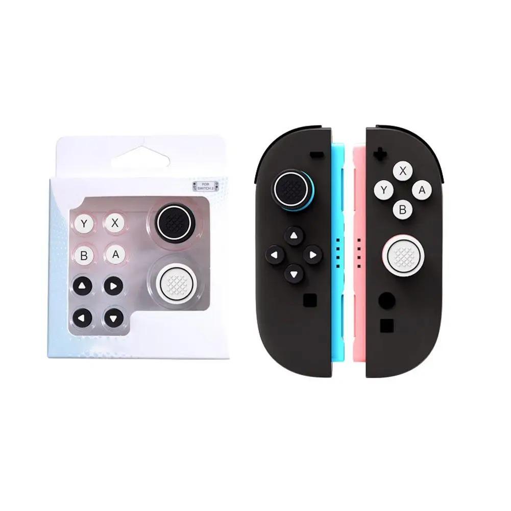 For Switch 2 Button Grips Caps Joystick Thumbsticks Cap+button Sticker Set Silicone Material Button For Switch2 Accessories