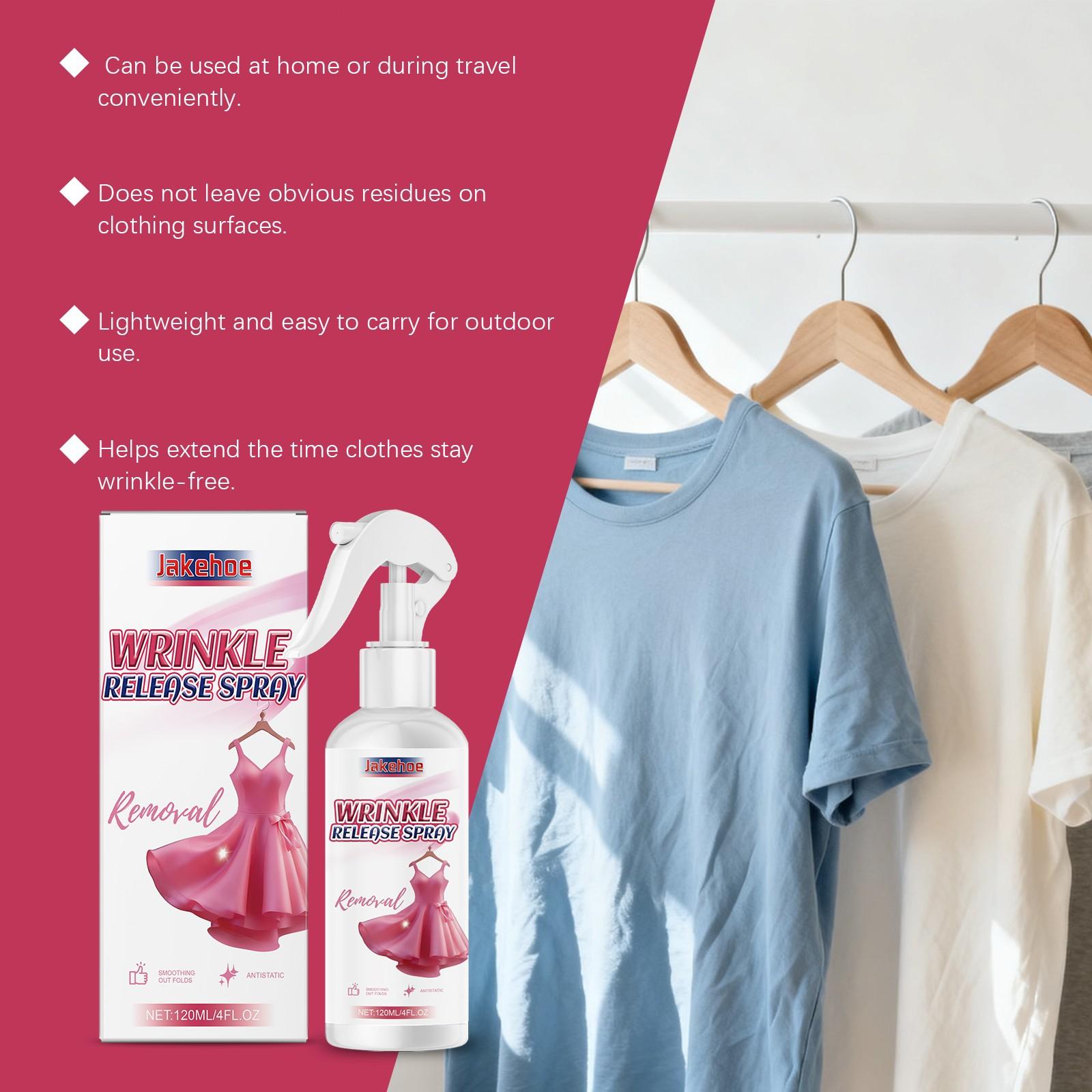 2-Pack Clothing Wrinkle Remover Spray (120ML*2), Easy-To-Use, Effectively Reduces Wrinkles, Suitable for Various Fabrics, Essential Travel Spray