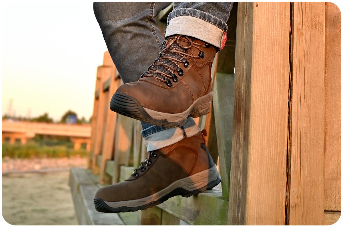 Hiking Boots for Men - Brown 6" (AZX558) Comfortable Soft Toe Shoes Mid Non Slip Hiking Shoes Outdoor Travel Shoes Leather Waterproof  Hiking Backpack Boots