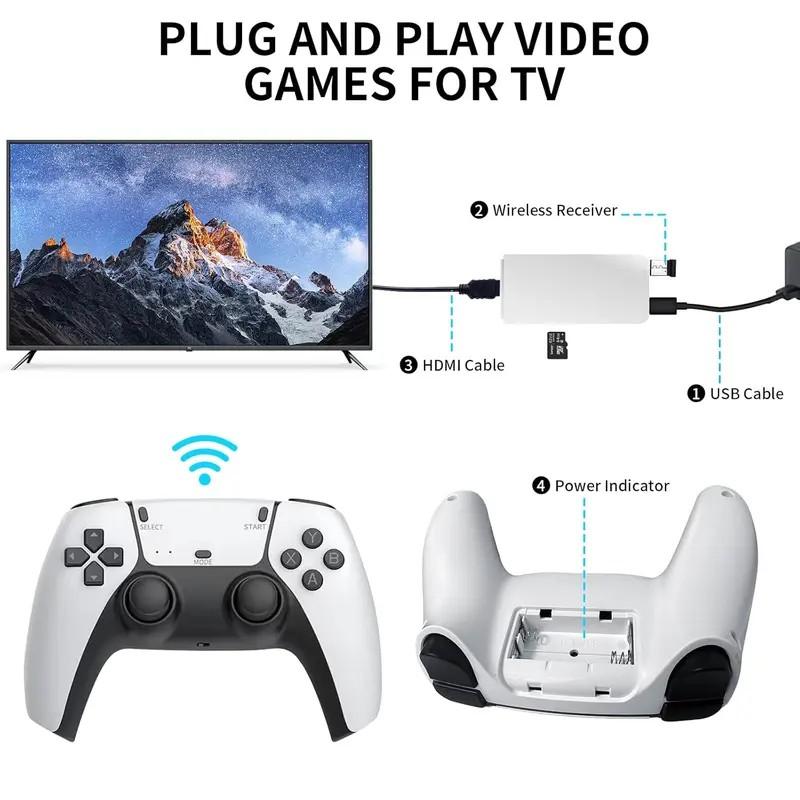 M15 Plus Upgraded Retro Game Console, Wireless Game Controller, Multi-Emulator Set for Retro Gaming Enthusiasts, Wireless Controllers, Wireless Joystick