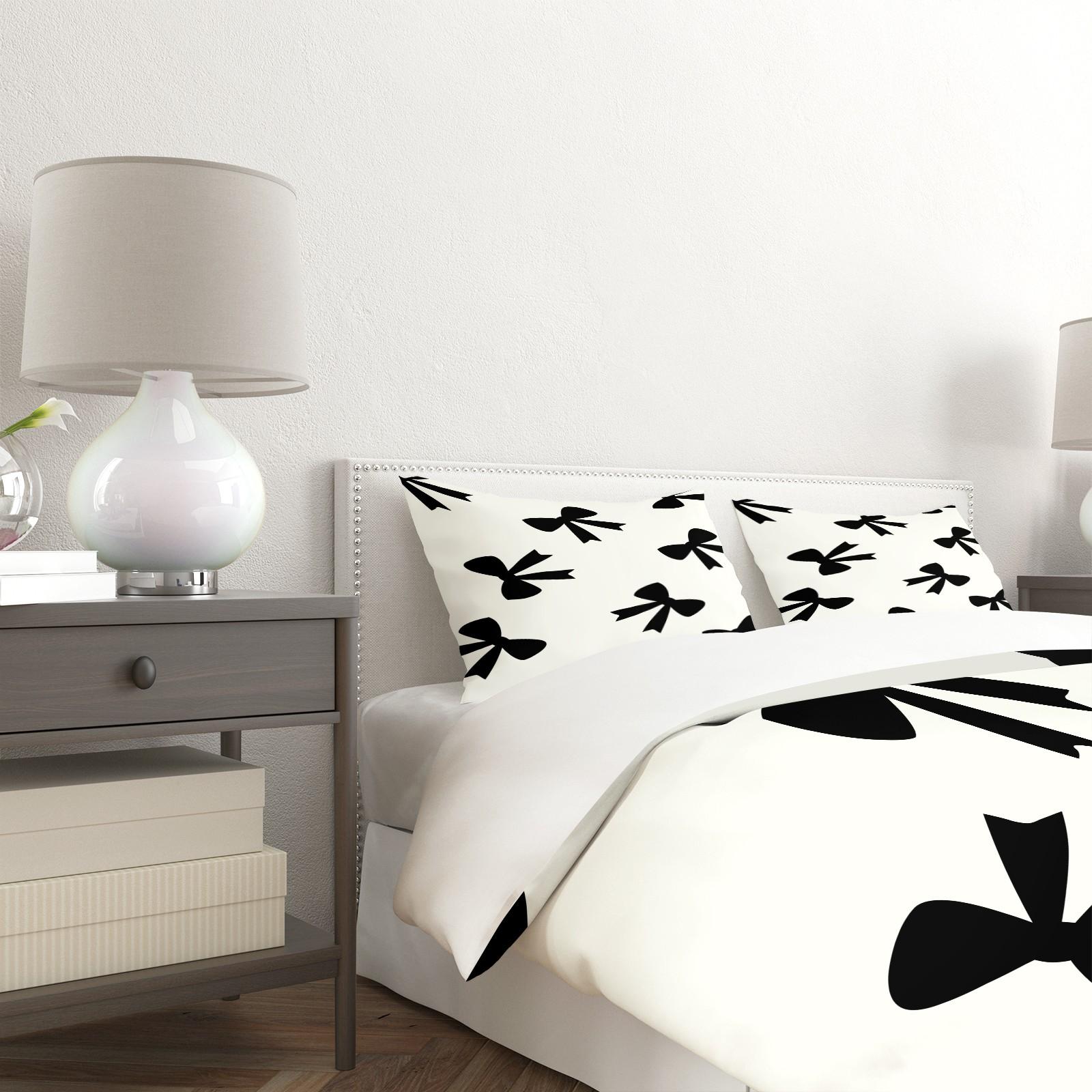 2/3 Pcs Cute Bowknot Duvet Cover Set, Pastel Ribbon Bedding Set for Girls Bedroom, Elegant Warm Gift for Women, Filling Not Included